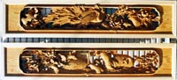 屋久杉彫刻欄間「牡丹に孔雀」